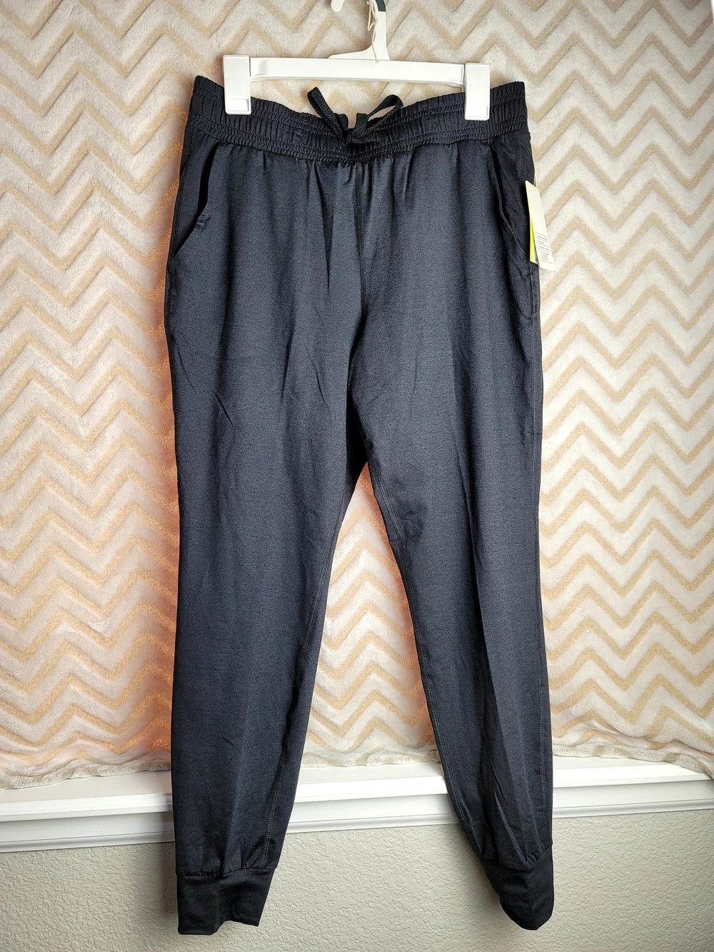 Women's Black Jogger Pants with Drawstring - Picture 2 of 8